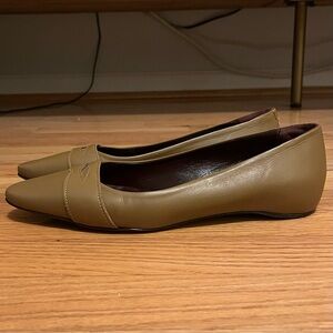 $795 Bougeotte Ballet Flats Almond Leather Women’s Flaneur Loafers Size 37.5 7.5